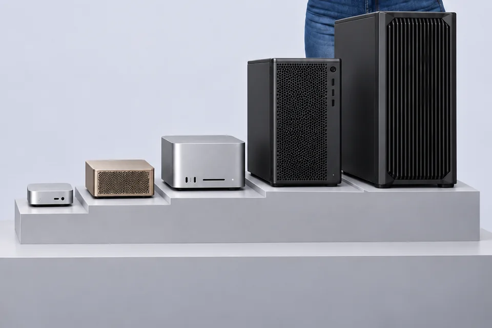 Gama de equipos para IA local, de un mini PC a una torre con tarjeta gráfica